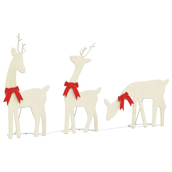 vidaXL vianočná dekorácia sob 3 ks 90 LED diód teplá biela