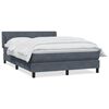 vidaXL Posteľn&yacute; r&aacute;m boxspring s matracom tmavosiv&yacute; 140x220 cm zamat