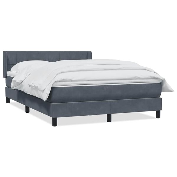 vidaXL Posteľn&yacute; r&aacute;m boxspring s matracom tmavosiv&yacute; 140x220 cm zamat