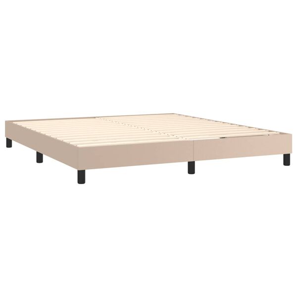 vidaXL Boxspring posteľ s matracom kapuč&iacute;nov&aacute; 180x200 cm umel&aacute; koža