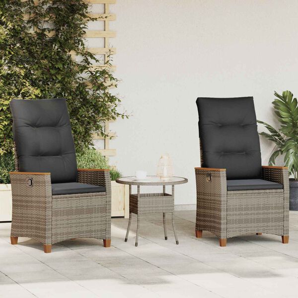 vidaXL Z&aacute;hradn&eacute; leh&aacute;tko Siv&aacute; a tmavo siv&aacute; 64 x 57,5 x 112 cm polyratan