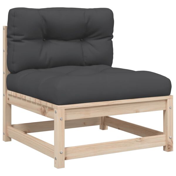 vidaXL 8-dielna záhradná súprava s podložkami, borovicový masív