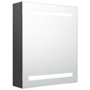 vidaXL LED k&uacute;peľňov&aacute; zrkadlov&aacute; skrinka siv&aacute; 50x14x60 cm