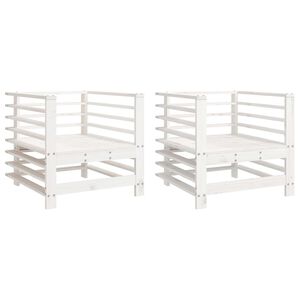 vidaXL Z&aacute;hradn&eacute; stoličky 2 ks biele borovicov&yacute; mas&iacute;v