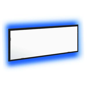 vidaXL Zrkadlo do k&uacute;peľne s LED Čierny dub 100 x 8,5 x 37 cm Sklo