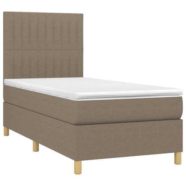 vidaXL Posteľn&yacute; r&aacute;m boxspring s matracom sivohned&yacute; 90x190 cm l&aacute;tka