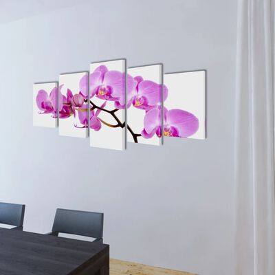Sada obrazov na stenu, motív Orchidea 200 x 100 cm