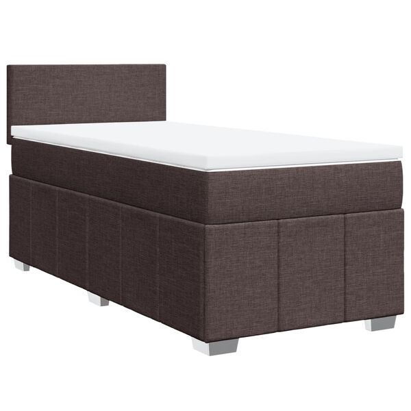 vidaXL Boxspring posteľ s matracom tmavohned&aacute; 90x190 cm l&aacute;tka