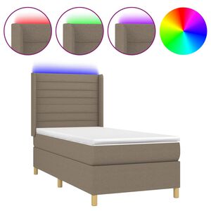 vidaXL Posteľ boxsping s matracom a LED sivohned&aacute; 80x200 cm l&aacute;tka