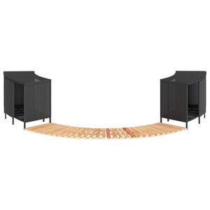 vidaXL R&aacute;m k v&iacute;rivke, čierny, polyratan a ak&aacute;ciov&yacute; mas&iacute;v