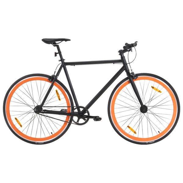 vidaXL Bicykel s pevn&yacute;m prevodom čierno-oranžov&yacute; 700c 59 cm