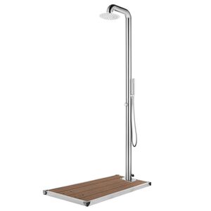 vidaXL Z&aacute;hradn&aacute; sprcha s hned&yacute;m podstavcom 230 cm nehrdzavej&uacute;ca oceľ