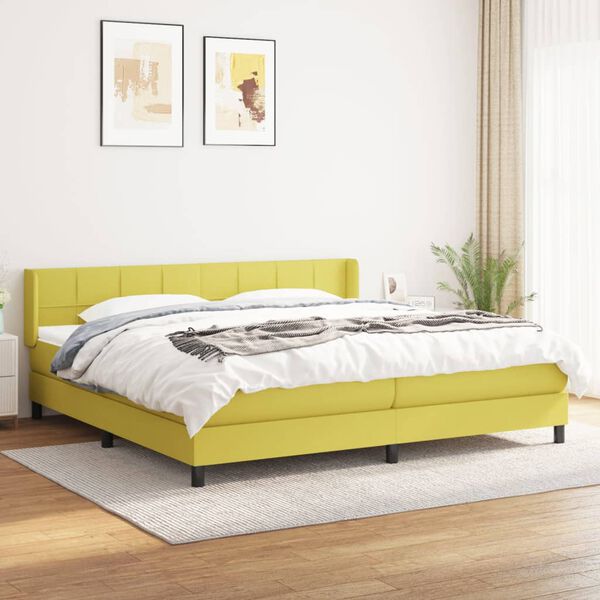 vidaXL Boxspring posteľ s matracom zelen&aacute; 200x200 cm l&aacute;tka