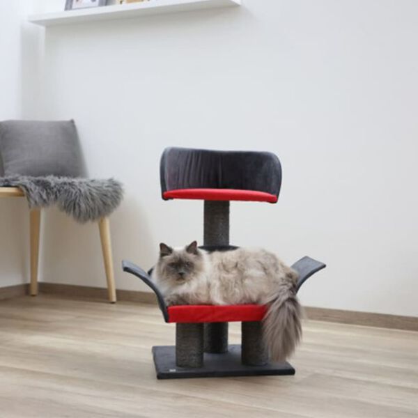 415642 Kerbl Cat Tree "Lounge Deluxe" Grey and Red 81548