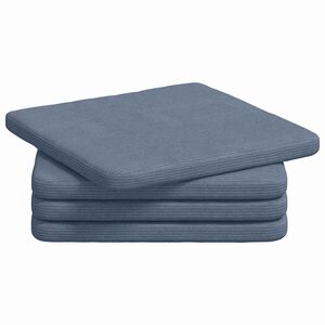vidaXL Vank&uacute;&scaron;e na sedenie 4 pcs Modr&aacute; 40 x 40 x 3 cm Kord&uacute;rov&aacute; tkanina