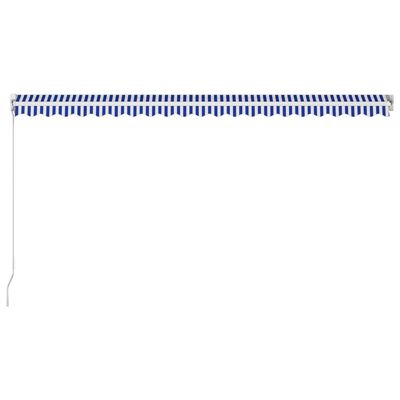 vidaXL Ručná zaťahovacia markíza modrá a biela 500x300 cm