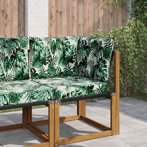 vidaXL Vank&uacute;&scaron; na vonkaj&scaron;iu pohovku 3 pcs Vzor listov Polyester