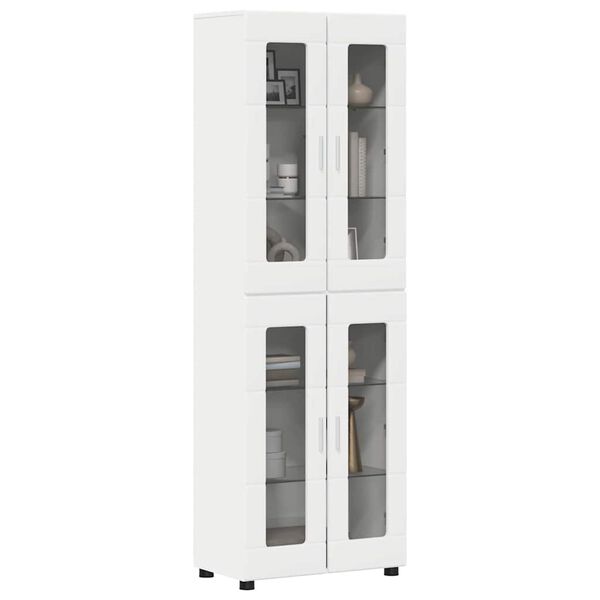 vidaXL Highboard s poličkou Biela 60 x 35 x 182 cm Kompozitn&eacute; drevo