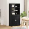 vidaXL Highboard Čierny dub 80 x 42,5 x 185 cm Kompozitn&eacute; drevo
