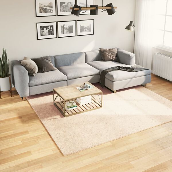 vidaXL Koberec HUARTE s kr&aacute;tkym vlasom um&yacute;vateľn&yacute; b&eacute;žov&yacute; 240x240 cm