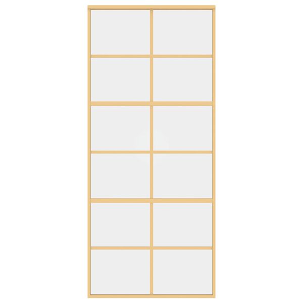 vidaXL Posuvn&eacute; dvere zlat&eacute; 90x205 cm č&iacute;re ESG sklo a hlin&iacute;k