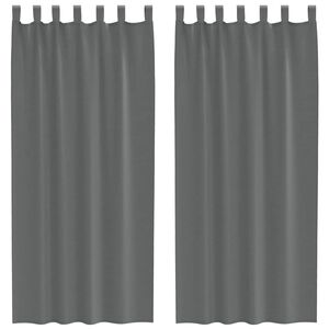 vidaXL Vo&aacute;lov&eacute; z&aacute;vesy s p&uacute;tkami, 2 ks, tmavosiv&eacute;, 140x225 cm