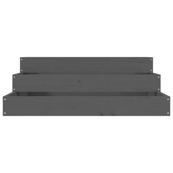 vidaXL Kvetináč sivý 78x78x27 cm borovicový masív