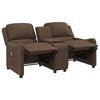 vidaXL 2-miestne sklápacie masážne kreslo+držiaky na poháre, hnedé