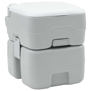 vidaXL Kempingov&eacute; WC &Scaron;ed&yacute; a biely 41,5 x 36,5 x 42 cm Polyetyl&eacute;n
