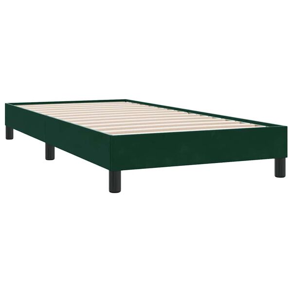 vidaXL Box Spring Posteľ bez matraca Tmavo zelen&aacute; 200x220 cm Zamat