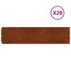 vidaXL Obrubn&iacute;k tr&aacute;vnika 20 pcs 25 x 103 cm Poveternostne odoln&aacute; oceľ