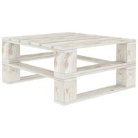 vidaXL Záhradný stôl z paliet, biely, drevo