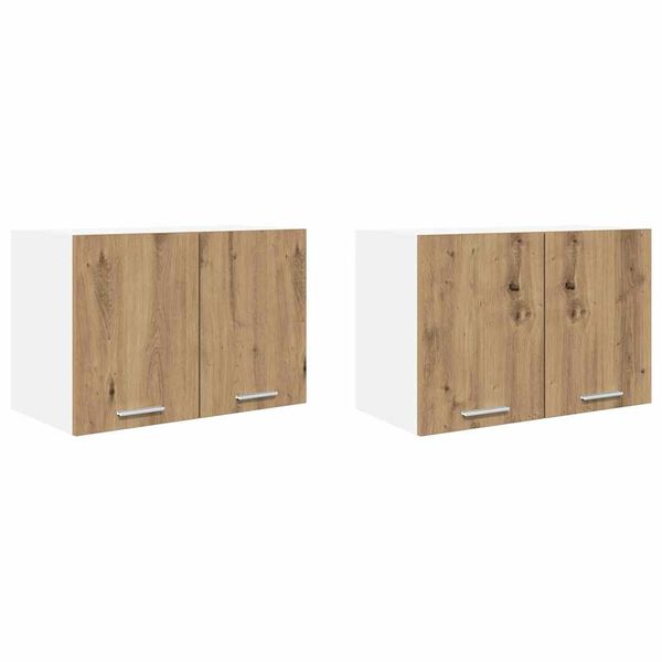 vidaXL Z&aacute;vesn&aacute; skrinka 2 pcs Remeseln&yacute; dub a biela 60 x 31 x 40 cm
