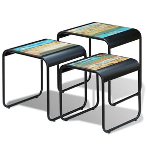 vidaXL Tri stohovateľn&eacute; stol&iacute;ky, recyklovan&yacute; mas&iacute;v