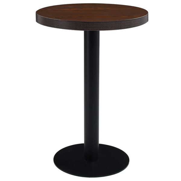vidaXL Bistro stolík tmavohnedý 60 cm MDF