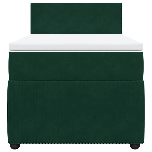 vidaXL Posteľn&yacute; r&aacute;m boxsping s matracom tmavozelen&yacute; 80x200 cm zamat