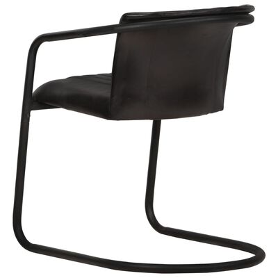 vidaXL Jedálenské stoličky 2 ks čierne pravá koža