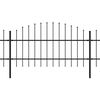 vidaXL Z&aacute;hradn&yacute; plot s vrchnou časťou z ocele 1781,5x100 cm čierny