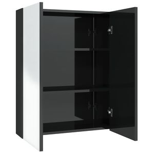 vidaXL K&uacute;peľňov&aacute; zrkadlov&aacute; skrinka 60x15x75 cm MDF leskl&aacute; čierna