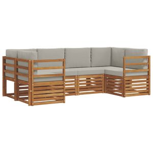 vidaXL S&uacute;pravy pohoviek s vank&uacute;&scaron;om 6 pcs Pr&iacute;rodn&aacute; a svetlosiv&aacute;