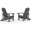 vidaXL Z&aacute;hradn&eacute; stoličky Adirondack 2 ks HDPE antracitov&eacute;
