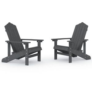 vidaXL Z&aacute;hradn&eacute; stoličky Adirondack 2 ks HDPE antracitov&eacute;