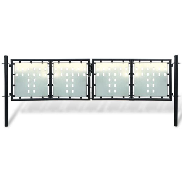 vidaXL Čierna jednokrídlová plotová bránka 300x75 cm