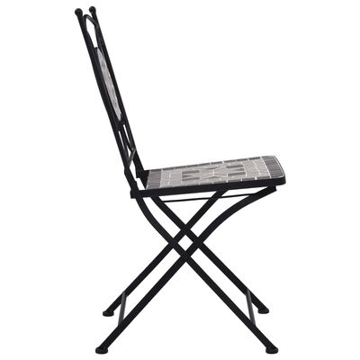 vidaXL Mozaikové bistro stoličky 2 ks, sivé
