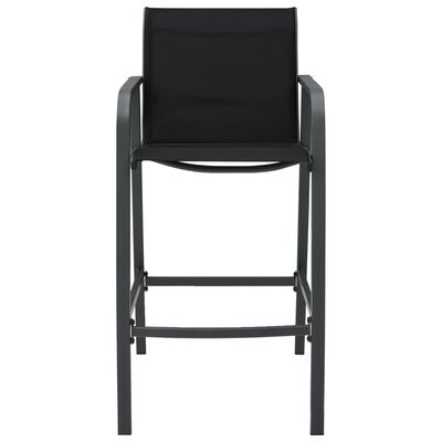 vidaXL Záhradné barové stoličky 2 ks, čierne, textilén
