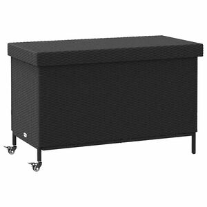 vidaXL Z&aacute;hradn&yacute; &uacute;ložn&yacute; box s kolieskami, čierny 110x55x73 cm, polyratan