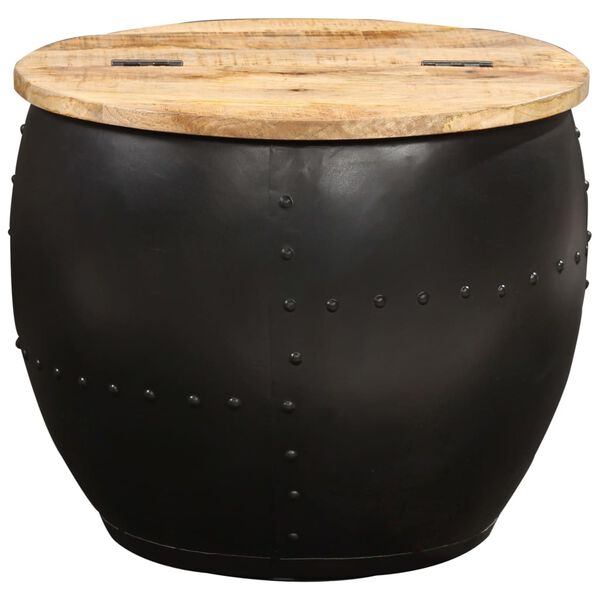 vidaXL Konferenčný stolík, okrúhly 53x43 cm, mangový masív