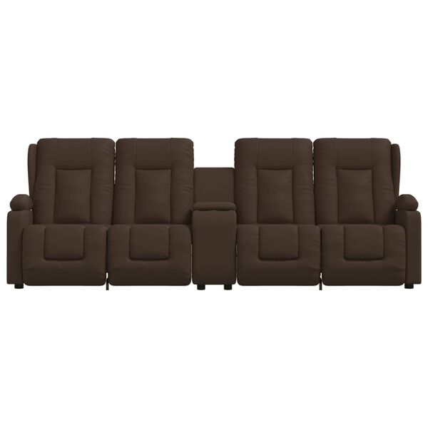 vidaXL 4-miestne sklápacie masážne kreslo+držiaky na poháre, hnedé