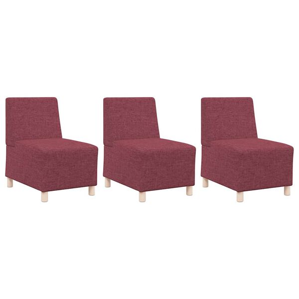 vidaXL Bezr&uacute;čkov&aacute; modul&aacute;rna sofa jednotka 3 pcs V&iacute;no červen&eacute;