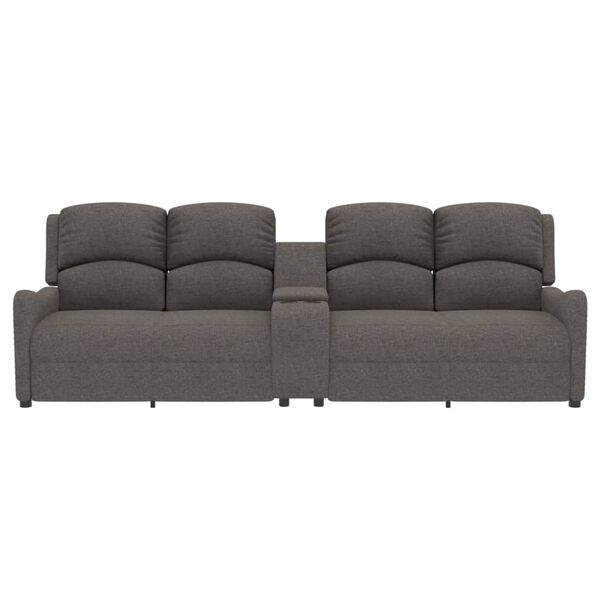 vidaXL 4-miestne skl&aacute;pacie mas&aacute;žne kreslo+držiaky na poh&aacute;re svetlosiv&eacute;